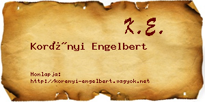 Korényi Engelbert névjegykártya